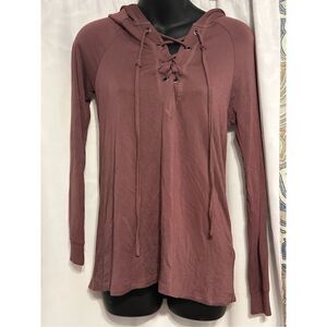 Nice White crow lightweight hoodie size XS GOOD CONDITION Burgundy colored 